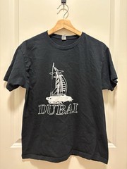 Black Cotton Dubai UAE Burj Al Arab Graphic Tee Adult Size Medium