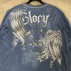 No Boundaries Y2K Thermal Shirt Mens 2XL Blue Long Sleeve Grunge Skater 2000’s