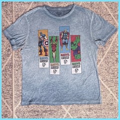 Marvel Tee Shirt Hulk Thor Iron Man Captain America Men’s Sz M Blue Cotton Retro
