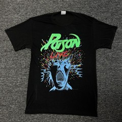 Vintage 80s Poison Live Paper Thin Black GRAIL Band Tour T-Shirt Mens Sz L