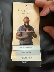 Lalabu Dad Shirt Baby Wearing V-Neck Top Gray Size Large