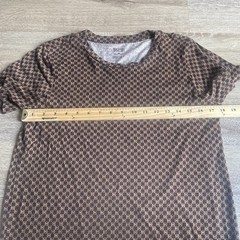 Michael Kors Brown Logo Shirt Medium All Over Check 2-Tone Squares Lightweight