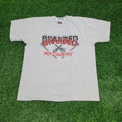 Vintage 90s Fruit-Of-The-Loom Guitar Shirt Large 21×25 Gray