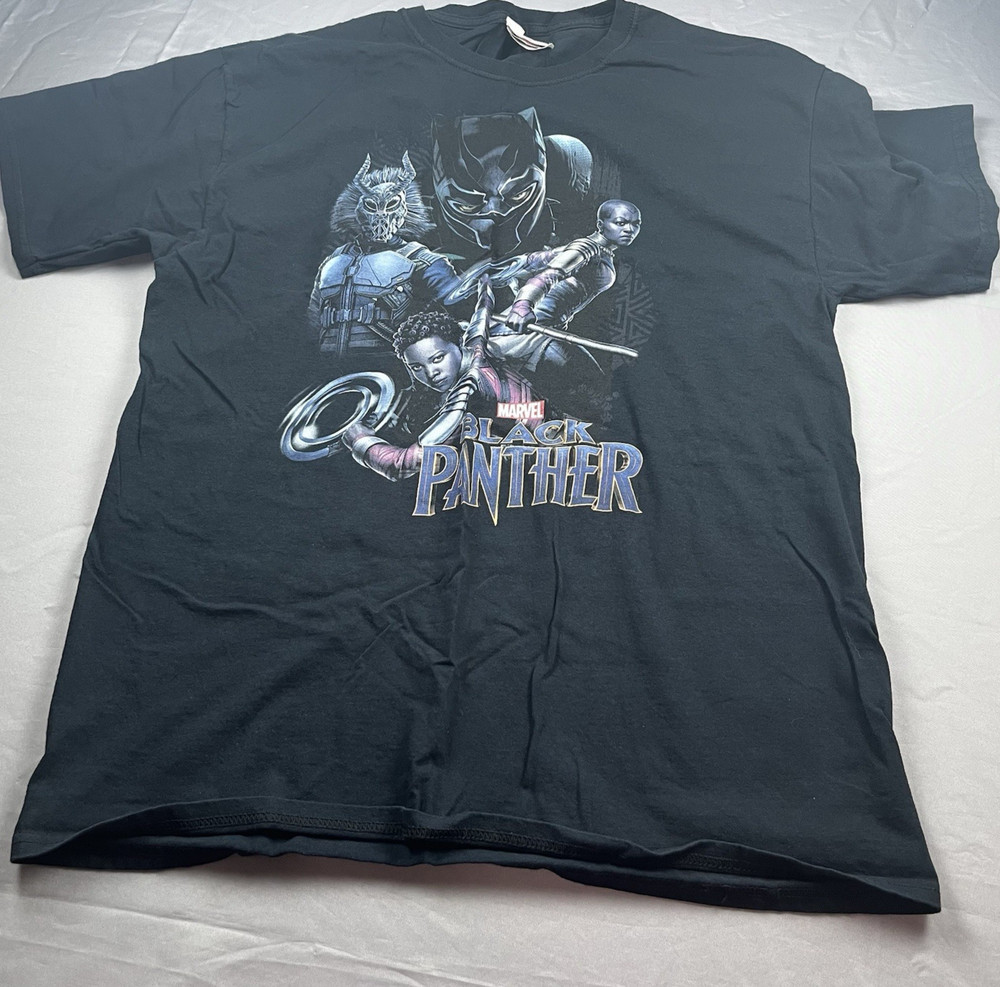 Marvel Black Panther Shirt Mens L Graphic Tee T-Shirt Movie Comic Book Superhero