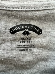 Holiday Time Santa Claus Funny T-Shirt Size XL Gray Christmas Holidays