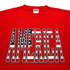 Vintage 90s America T Shirt Mens XL Red Patriotic USA Flag Graphic Tultex Tee