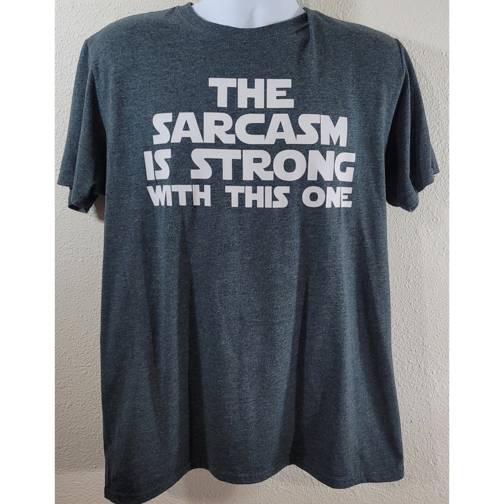 Gildan Dark Gray White The Sarcasm Is Strong In This One Graphic Shirt Large