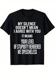1 Funny satire quote t-shirt round neck t-shirt unisex casual wear shirt Summer↗