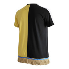 100% Cotton Two Tone Yellow/Black I Am Judah Tee Shirt Gold Fringes