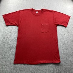 Vintage BVD T Shirt Men XL Red Short Sleeve Selvedge Pocket 60s