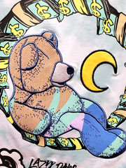 New! BKYS Lucky Charm Men’s Teddy Bear Quality Top T-Shirt Tie Dyed Style Mint