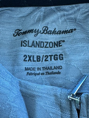 Tommy Bahama Big & Tall Men’s Size 2XLB Gray Half Zip Monsterra Fade Shirt NWT