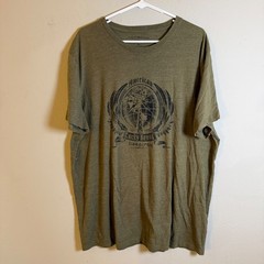 Lucky Brand Mens XXL Olive Green Heathered American To The Core Graphic T-Shirt