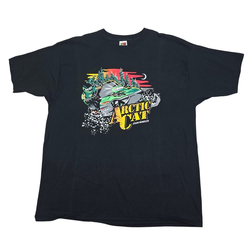 Fruit of the Loom Arctic Cat Snowmobile T-Shirt Mens XXL Black Alpha-Sports Y2K