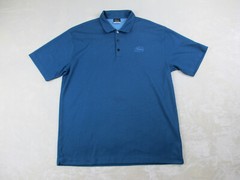 Nike Shirt Mens Extra Large Blue Swoosh Geometric Performance Golf Casual*