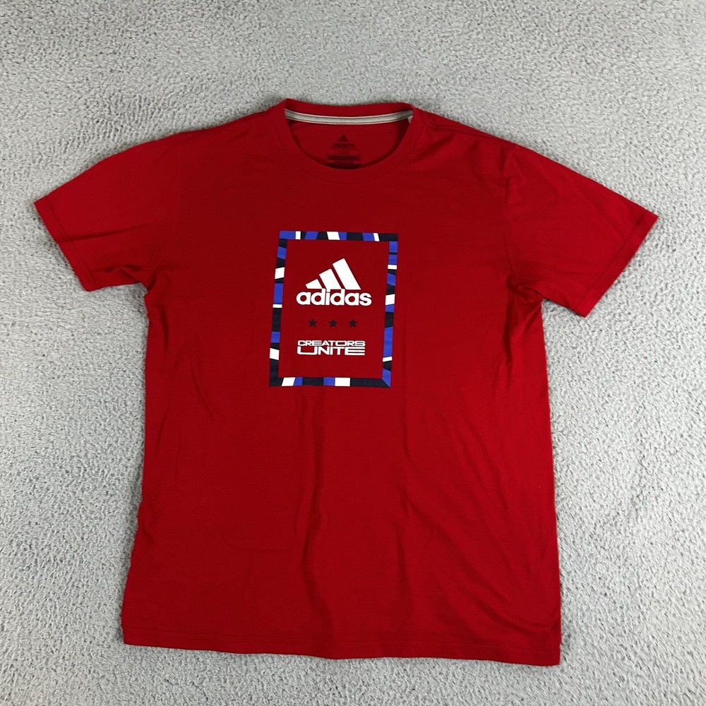 Adidas Shirt Men’s Medium Red Creators Unite Cotton Pullover Crew Neck Tee