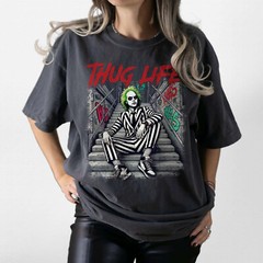Beetlejuice Thug Life T-Shirt, Halloween 2024 Horror Icons, Scary Killers Tee