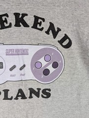 Nintendo T-shirt Weekend Plans gaming controller funny size large fits medium