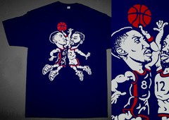 Cajmear 1996 Navy Blue Red White Scottie Pippen basketball shirt