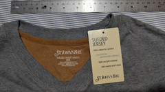 St John’s Bay Sueded Jersey V-Neck Long Sleeved Shirt Medium Gray 100% Cotton