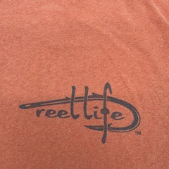 Reel Life T-shirt Men L Orange Graphic Priny Logo .#46411