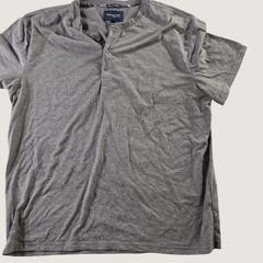 Jachs New York Chelsea Henley Mens XL Gray Short Sleeve Button Neck T-Shirt