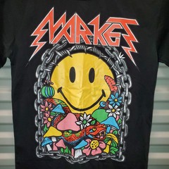 Iron Market Smiley x Market Shirt Mens MEDIUM Black 100% Cotton Heavy Metal 🤘