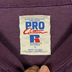 Vintage Russell Athletic t shirt Mens Size Large Faded Purple Pro Cotton USA