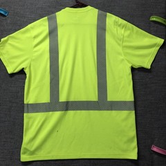 Carhartt Shirt Mens LT Yellow Hi Vis Reflective Pocket Safety Workwear Tee