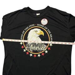 Land of The Free Home Of The Brave USA Eagle Large Black T shirt Lightweight