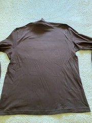 John Ashford Men Long Sleeve High Neck T-Shirt Brown Size L Cotton