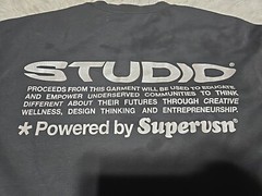 Studio Supervsn M T-Shirt Gray Short Sleeve Distressed* Powered Educate Design