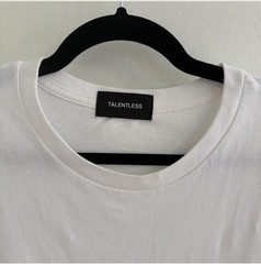 Talentless White Drop Shoulder Tee Shirt High Quality, Size L