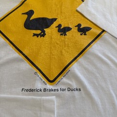 Frederick Brakes For Ducks T Shirt 1988 Maryland White Hanes Large 50/50 Vintage