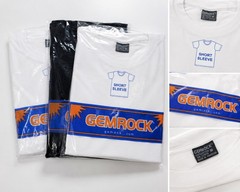 Gemrock Men’s White T-Shirt 100% Cotton Short Sleeve Crew Neck Size M New
