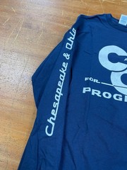 T-Shirt, Long Sleeve, C&O For Progress / Chesapeake & Ohio Navy Blue NEW!