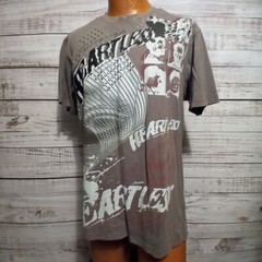 Request T Shirt Mens XL Gray Streetwear Y2K Grunge Heartless Spellout Wraparound