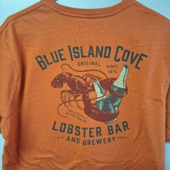 G H Bass Co Tee Shirt Orange Lobster Bar Island Cove Mens Large Short Sleeve