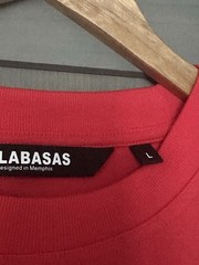 Valabasas Shirt Men L Red Spell Out Embroidered Crew Neck NWT Marble Tee Memphis