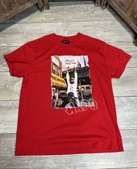 AKOO Red Graphic T-Shirt Peace Brotha Public Housing Patch Mens Size 4XL