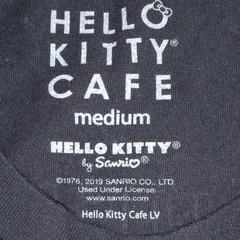 Sanrio Hello Kitty Cafe Men’s Black Graphic Print Crew Neck Tee Shirt M