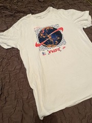 Nike Air Stylish White T-Shirt With World Logo In Size Small