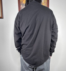 Sada Long Sleeve Shirt Top Men’s 2X Crew Neck Black Casual 100% Cotton