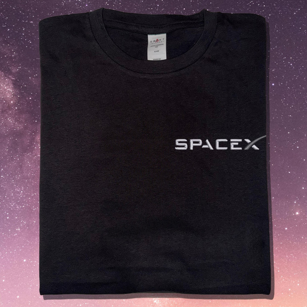 SpaceX Embroidered Shirt NASA Elon Musk Tesla Space X Moon Artemis