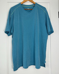 Tommy Bahama Men’s Blue V-Neck Short Sleeve Knit T-Shirt XL Modal Blend