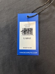 Mens L Vince Camuto Charcoal Short Sleeve Henley NWT