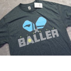 Pickle Baller Poly/Cotton Blend Men’s T-Shirt Dark Heather Grey Crewneck M NWT