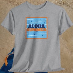 Aloha Summer Nautical Beach T-Shirt: Gildan Tropical Adult Tee