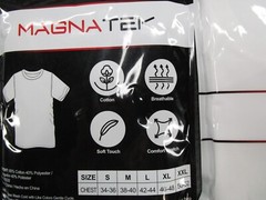 Lot of 6 Magna Tek Men’s White T-Shirt Crew Neck Short Sleeve Size M NEW