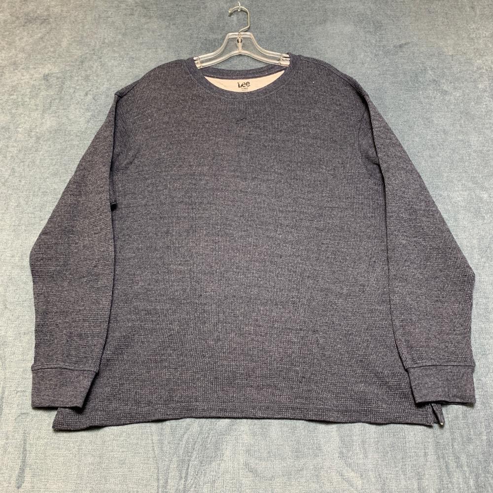 Lee Thermal Shirt Mens XL Charcoal Gray Thermal Waffle Knit Regular Fit Winter